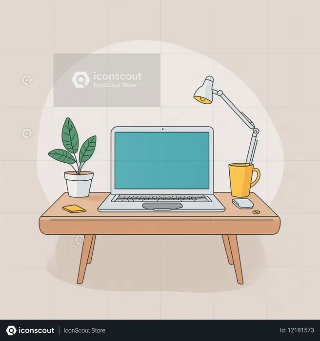 Tidy Workspace With Laptop Stand  AI Image