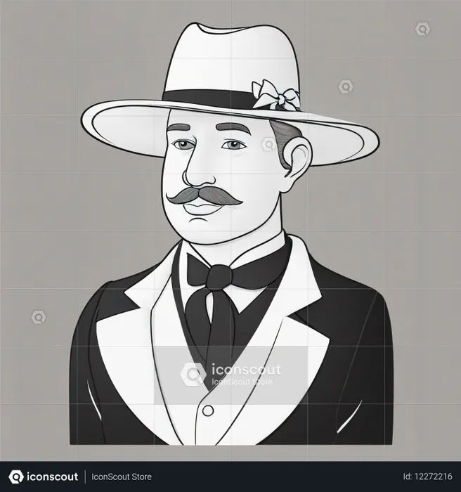 Vintage Gentleman In Formal Attire  AI Image