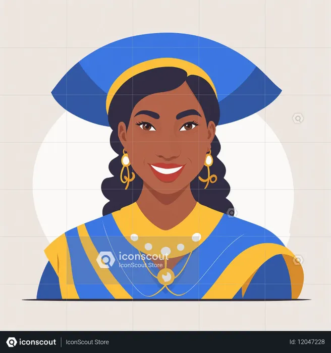 Woman In Traditional Attire  AI Image