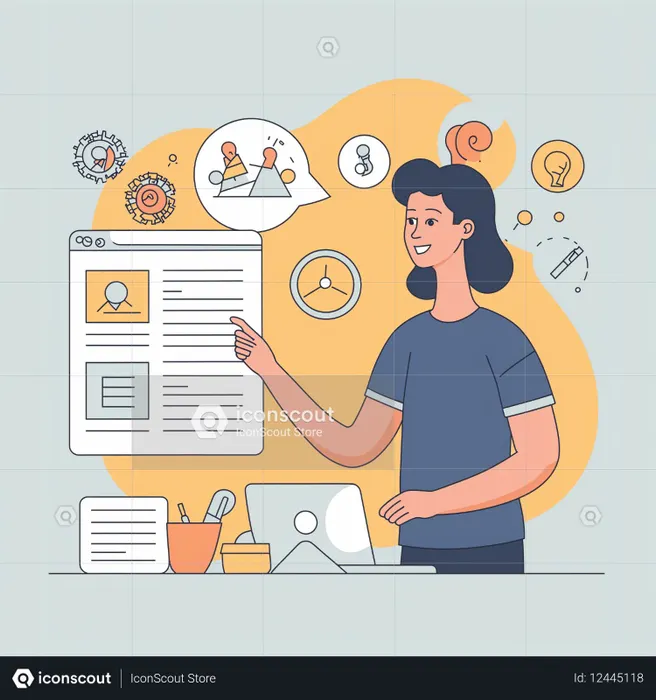 Woman Presenting Ideas at Office  AI Image