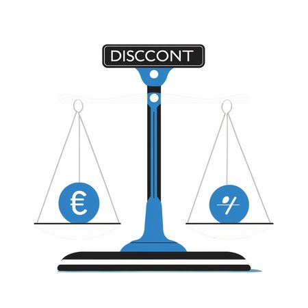 A Balance Scale With Euro And Discount Symbols  AI Image