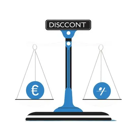A Balance Scale With Euro And Discount Symbols  AI Image