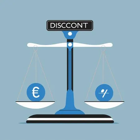 A Balance Scale With Euro And Discount Symbols  AI Image