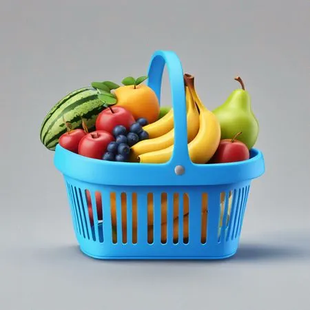A Basket Filled With Assorted Fruits  AI Image