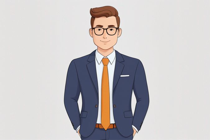 A Businessman In A Suit With Glasses  AI Image