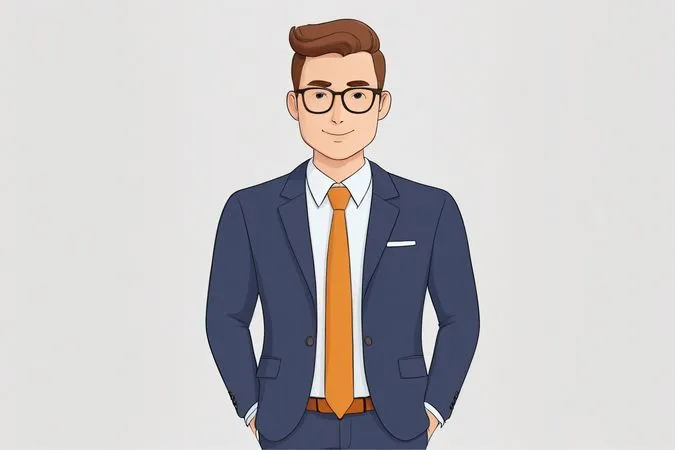A Businessman In A Suit With Glasses  AI Image