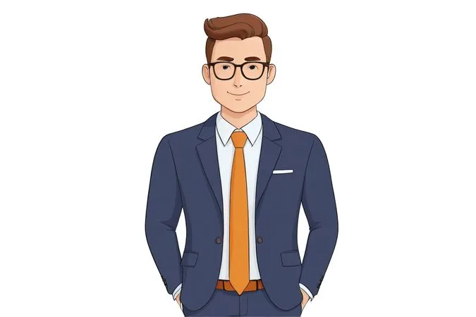 A Businessman In A Suit With Glasses  AI Image