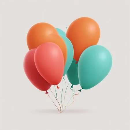 A Cluster Of Colorful Balloons Floating  AI Image