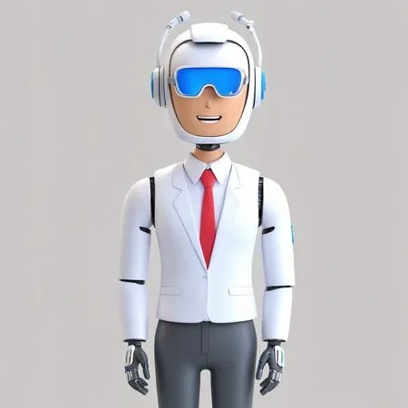 A Futuristic Humanoid Robot Wearing A Suit  AI Image