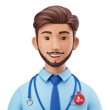 A Smiling Doctor Character  AI Image
