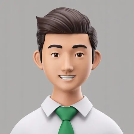 A Smiling Male Character In Business Attire  AI Image