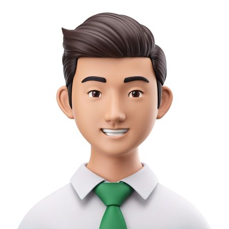 A Smiling Male Character In Business Attire  AI Image