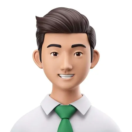 A Smiling Male Character In Business Attire  AI Image