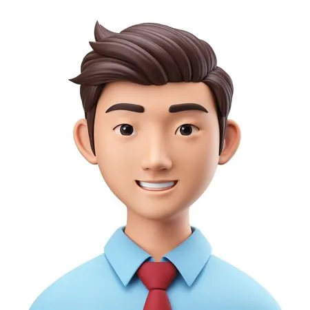 A Smiling Male Character In Business Attire  AI Image