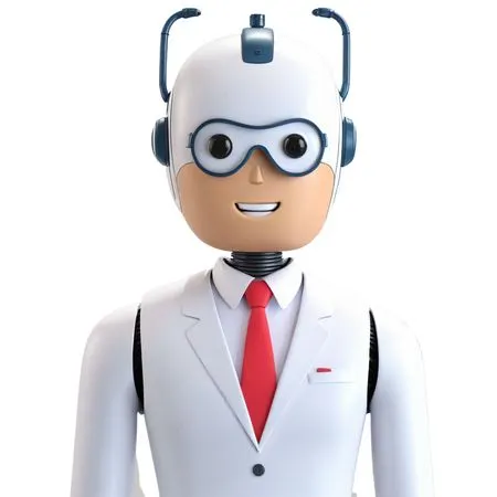 A Smiling Robot In A Suit And Tie AI Image