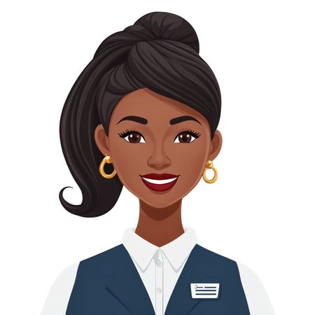 A Smiling Woman In A Uniform  AI Image