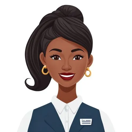 A Smiling Woman In A Uniform  AI Image