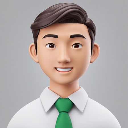비즈니스 복장을 한 미소 짓는 청년  AI 이미지