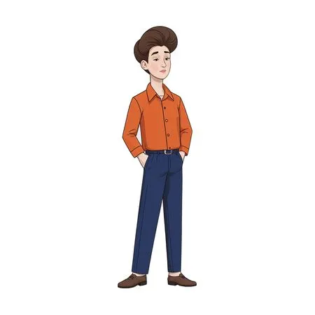 A Stylish Young Man In Casual Attire  AI Image