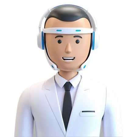 A Tech Worker In A Suit With A Headset  AI Image