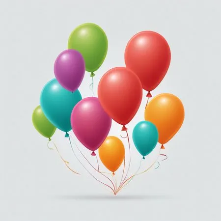 A Vibrant Bunch Of Colorful Balloons  AI Image