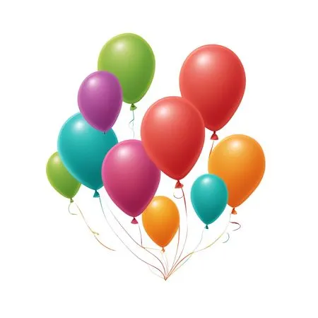 A Vibrant Bunch Of Colorful Balloons  AI Image