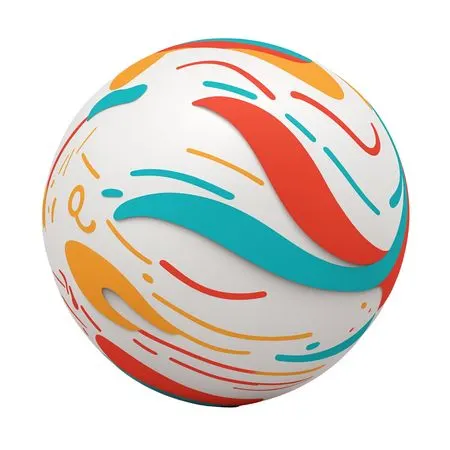 Abstract Colorful Sphere With Swirl Patterns  AI Image