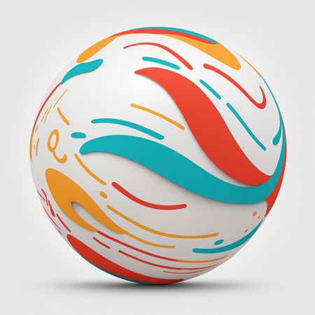 Abstract Colorful Sphere With Swirl Patterns  AI Image