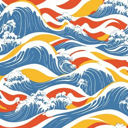 Abstract Ocean Wave Pattern  AI Image