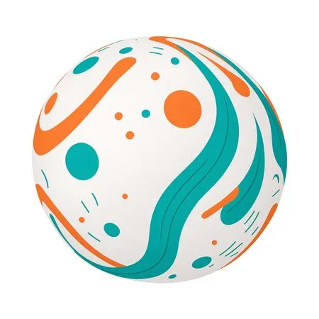 Abstract Sphere With Colorful Patterns  AI Image