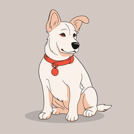Adorable chien assis avec un collier  Image IA
