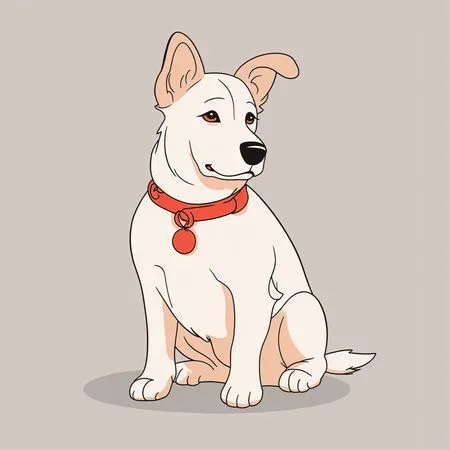 Adorable chien assis avec un collier  Image IA