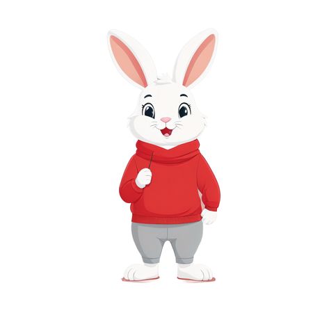 Adorable Rabbit In A Sweater  AI Image