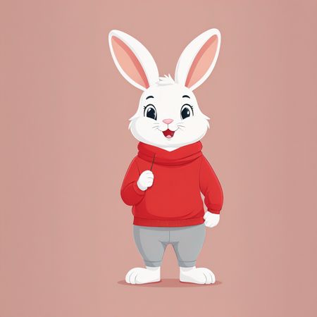 Adorable Rabbit In A Sweater  AI Image