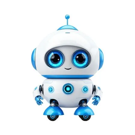 Adorable Robot With Big Eyes And Friendly Design  AI Image