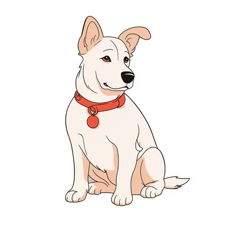Adorable Sitting Dog With A Collar  AI Image