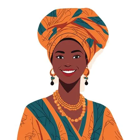 African Woman In Traditional Attire  AI Image
