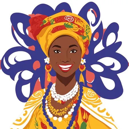 African Woman In Traditional Attire And Headwrap  AI Image