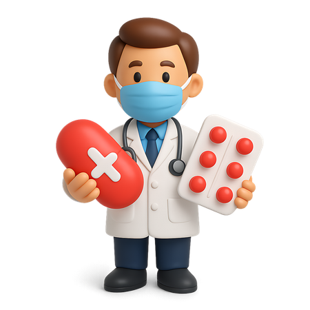 AI 患者に薬を投与する医師 画像