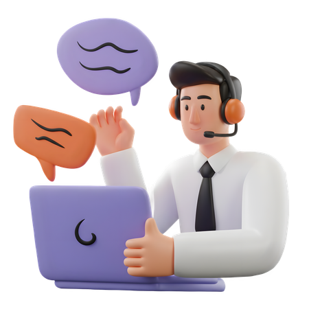 AI Agent du service clientèle masculin consultant des clients  Image IA