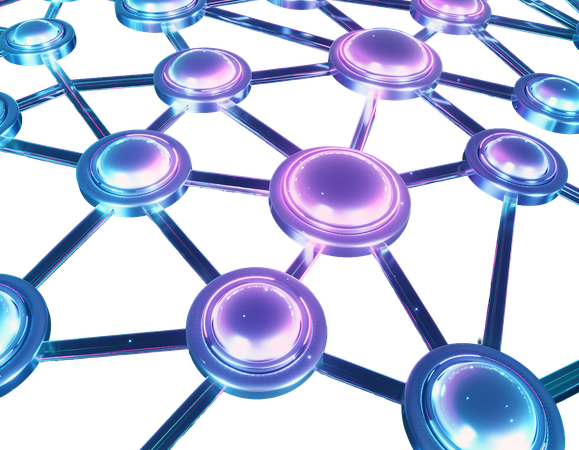 AI AI algorithm visualization with nodes  3D Icon