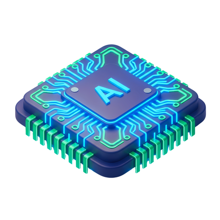 AI AI Chip  3D Icon