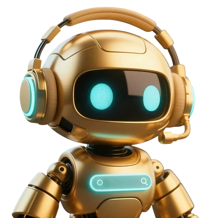 AI AI Support robot with search bar  3D Illustration