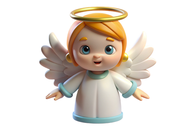 AI Anjo fofo com auréola dourada Imagem