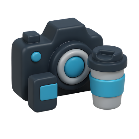 AI Appareil photo avec tasse à café  Image IA