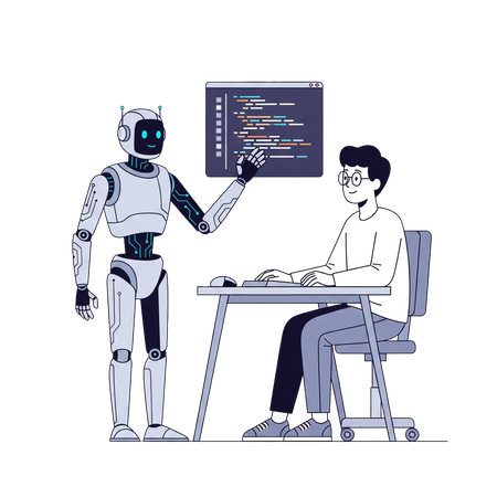 AI Asistente de codificación con inteligencia artificial que ayuda al programador  Imagen