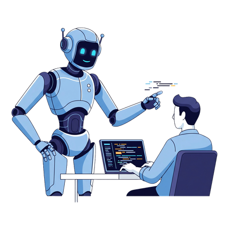 AI Asistente de IA que ayuda a los humanos a escribir código  Imagen