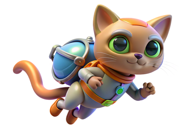 AI Astronauta gato fofo com mochila  Imagem