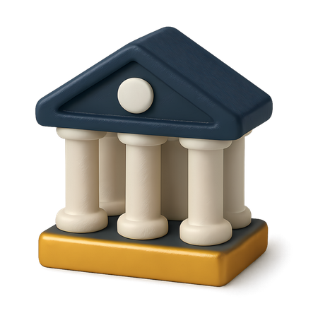 AI Bank or Government Building  3D Icon