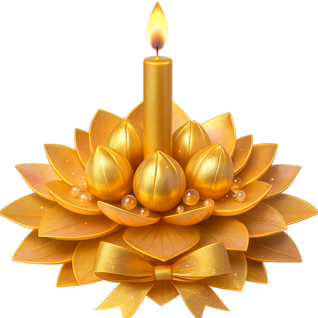 AI Bênção do Lótus Dourado Krathong  3D Icon
